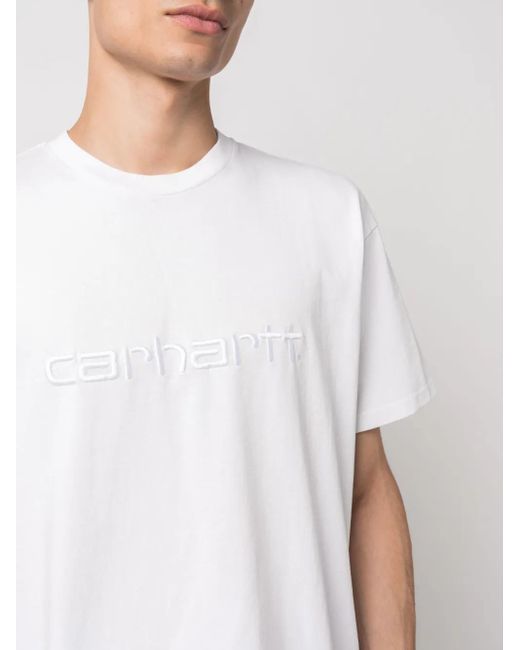 Carhartt White Embroidered-Logo Cotton T-Shirt for men
