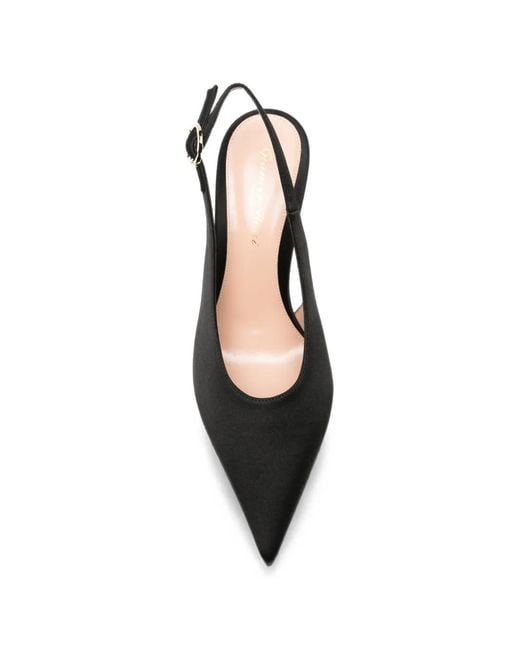 Gianvito Rossi Black Sofia Pointed-Toe Slingback Pumps