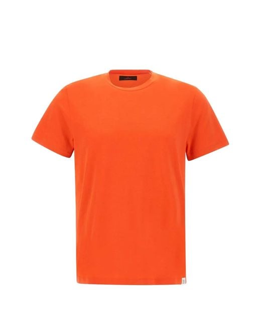 Peuterey Orange Logo-Patch T-Shirt for men