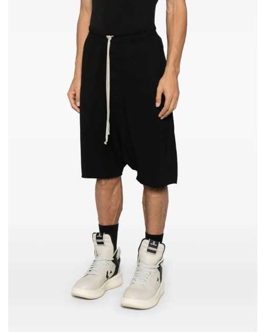 Rick Owens Black Drawstring Pods Shorts for men