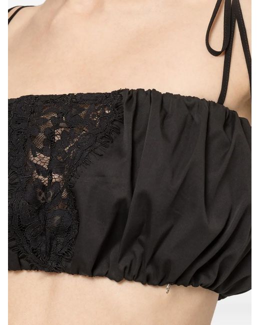 Nissa Black Lace Insert Crop Top