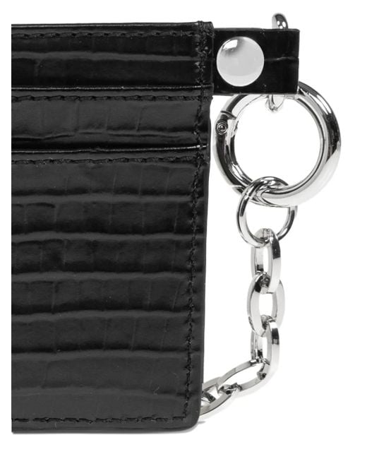 Vivienne Westwood Black Crocodile-Embossed Chain Card Holder