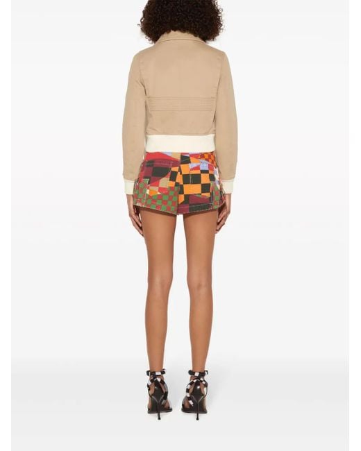 Emilio Pucci Natural Patterned-Trim Cotton Bomber Jacket