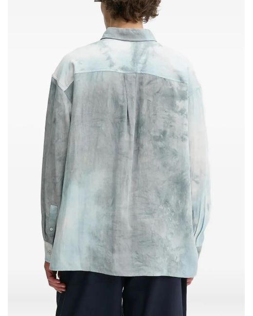 IRO Blue Tie-Dye Patch-Pocket Shirt for men