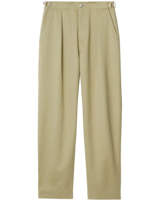 Burberry Straight Katoenen Broek in het Natural