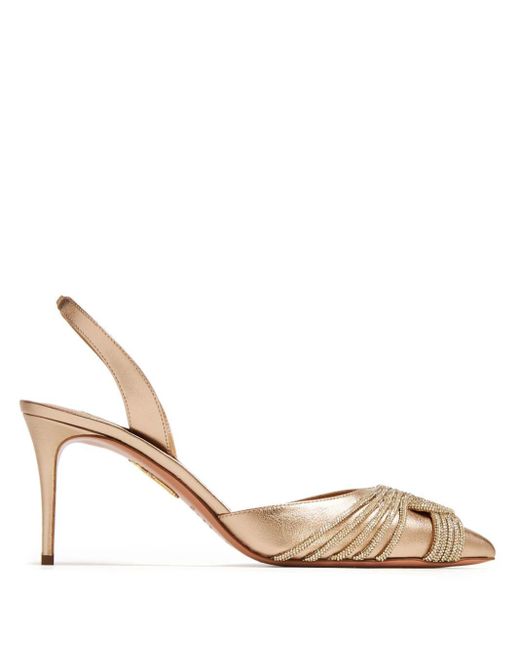 Zapatos Gatsby con tacón de 105 mm Aquazzura de color Metallic