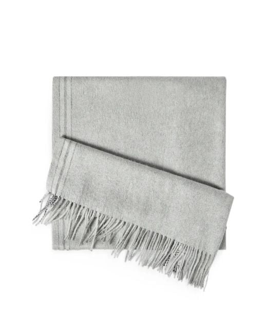 Brunello Cucinelli Gray Silk Scarf With Selvedge for men
