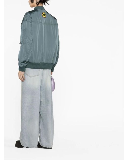 DSquared² Blue Slogan-Print Bomber Jacket