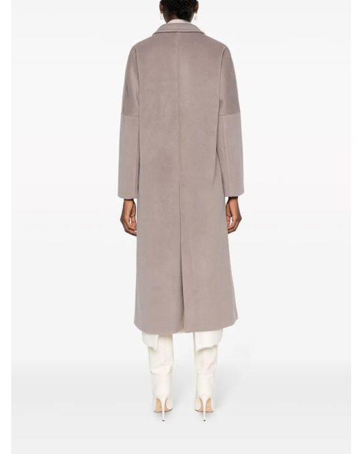 Blanca Vita Gray Calomeria Felted Maxi Coat