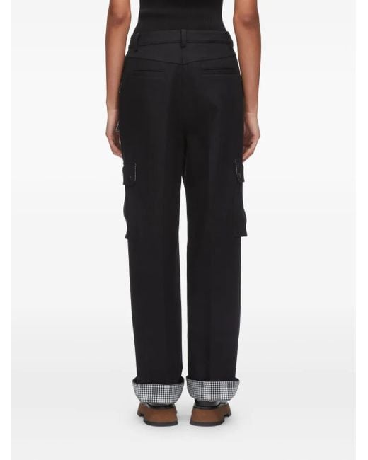 3.1 Phillip Lim Black Cuffed-Hem Cargo Trousers