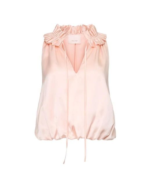 Cinq À Sept Pink Lucianna Ruffled Top
