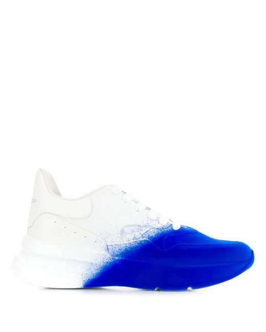 Alexander McQueen Blue Spray Paint Sneakers for men