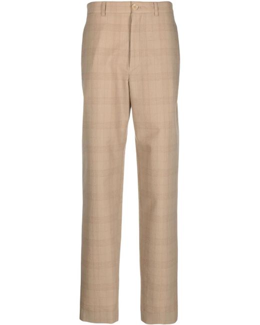Lemaire Natural Check-Print High-Waisted Trousers