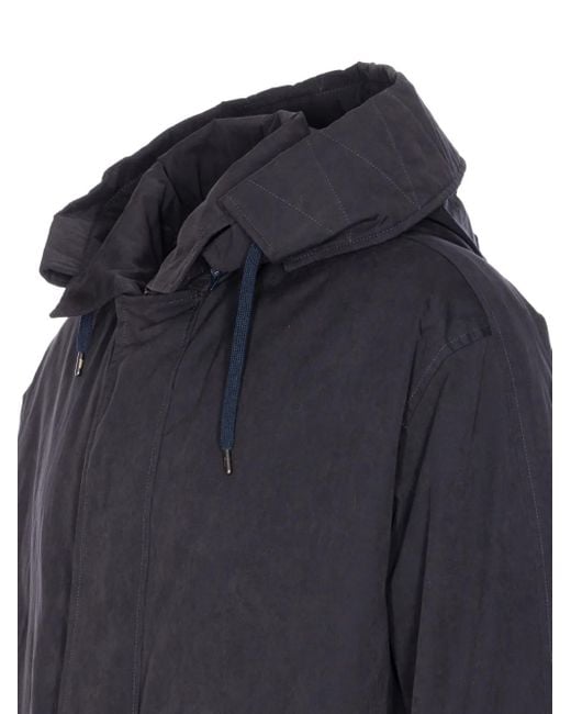 Herno Blue Hooded Padded Jacket for men
