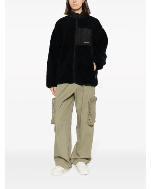 Gramicci Black Logo-Patch Fleece Jacket