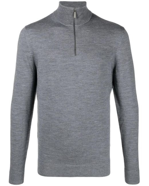 Calvin Klein Gray Pull En Laine À Logo Brodé for men