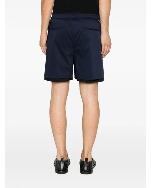 Low Brand Blue Logo-Patch Shorts for men