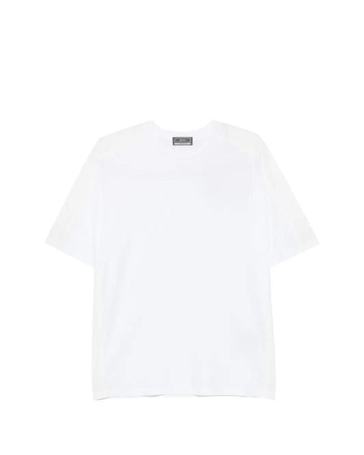 Herno White Panelled T-Shirt for men