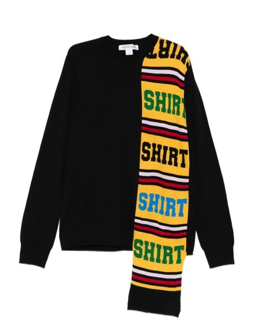 Comme des Garçons Trui Met Vlakken En Shirt-Detail in het Black voor heren