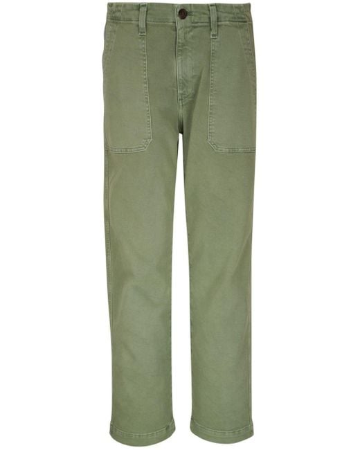 AG Jeans Green Mid-rise Straight-leg Jeans