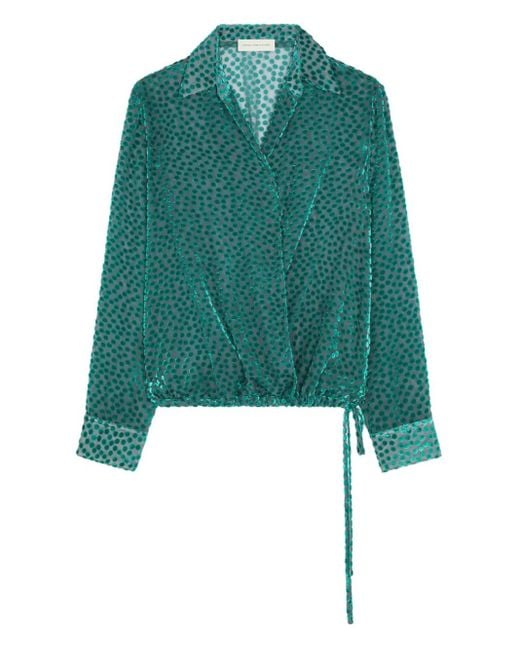 Dries Van Noten Green Gewickeltes Devoré-Hemd