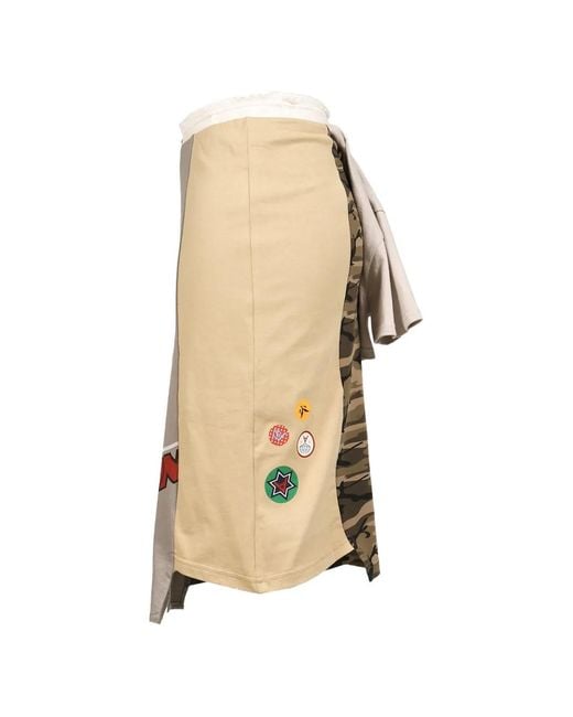 Anomalies Department White Double-Waist Deconstructed Midi Skirt
