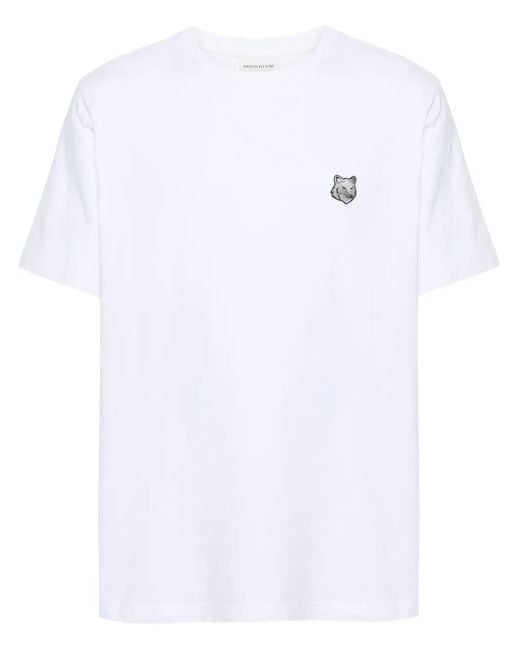 Maison Kitsuné White Bold Fox Head Patch T-Shirt for men