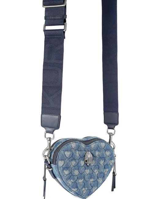 Kurt Geiger Blue Heart-Quilted Cross Body Bag