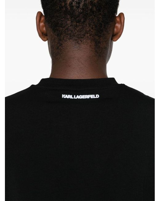 T-shirt con stampa di Karl Lagerfeld in Black da Uomo