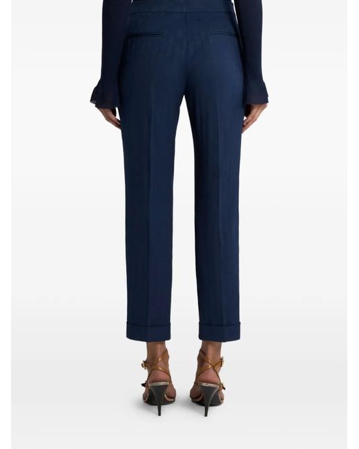Etro Blue Cotton Elastane Pants