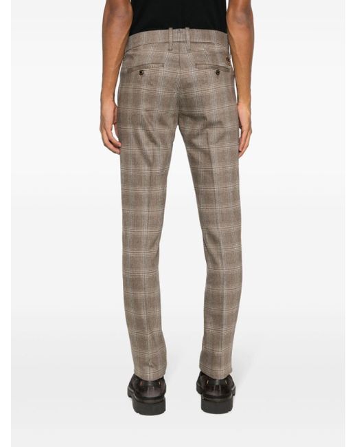 Jacob Cohen Gray Plaid-check Wool-blend Tapered Trousers for men