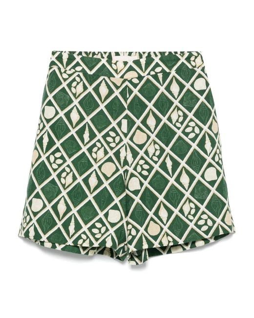 VERANDAH Green Summer Shorts