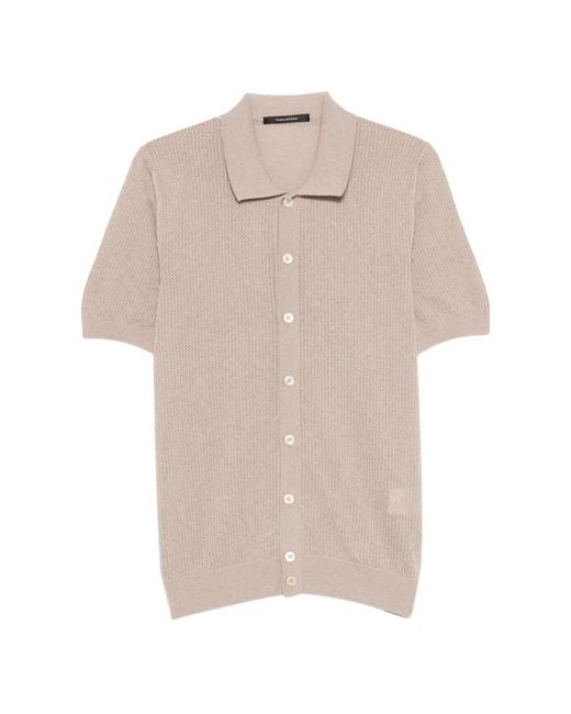Tagliatore Natural Button Ribbed Shirt for men