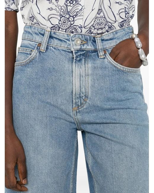 Marc O' Polo Blue Frayed-Hem Denim Shorts
