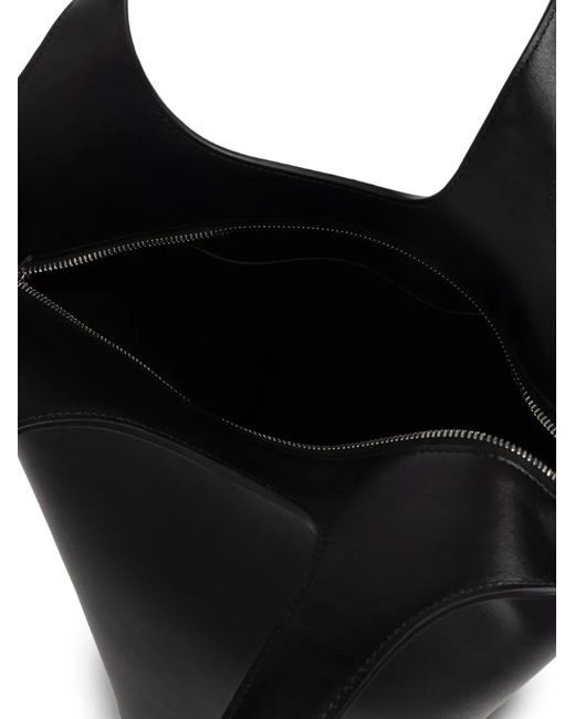 The Attico Black La Scoop Leather Shoulder Bag