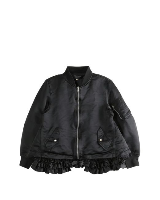 Comme des Garçons Black Ruffled Bomber Jacket
