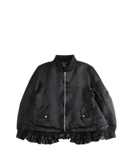 Chaqueta Bómber Con Volantes Comme des Garçons de color Black