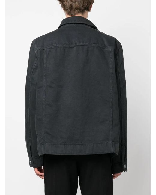 Objects IV Life Black Button-Up Cotton Jacket for men