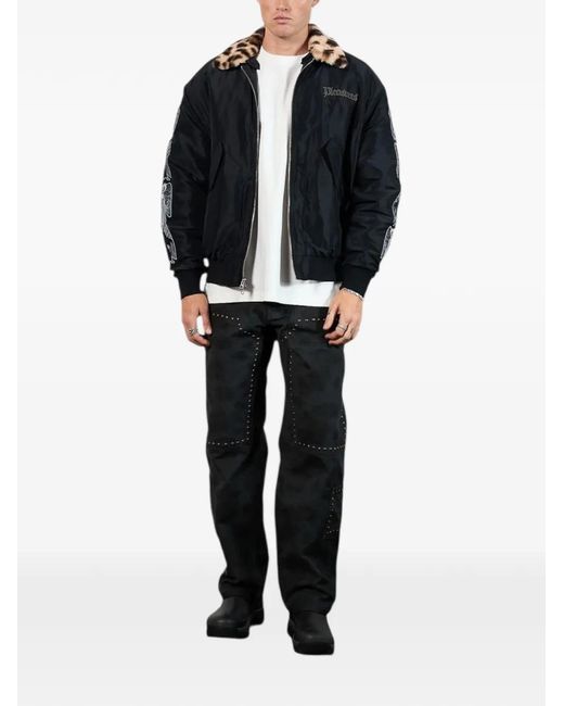 Pleasures Black Long-Sleeve Logo-Detail Jacket for men