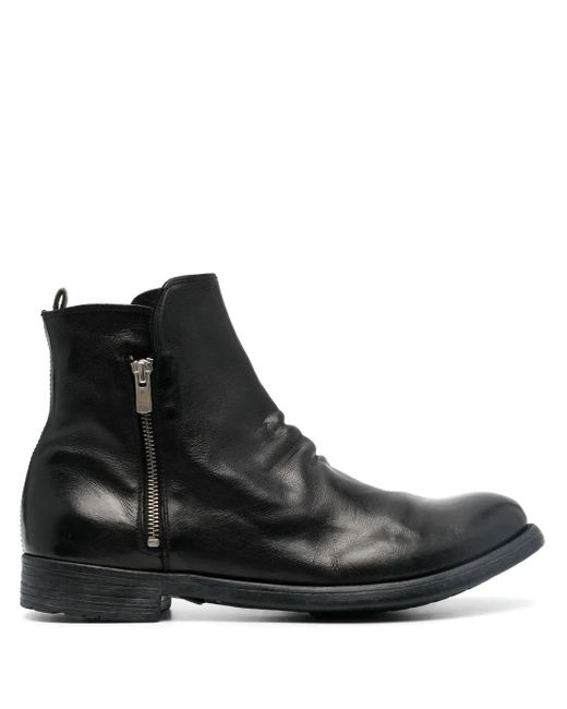 Officine Creative Black Hive 054 Leather Ankle Boots for men
