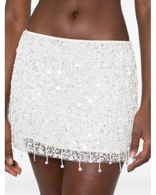 Asta Resort White Yasmin Bead-Embellished Mini Skirt