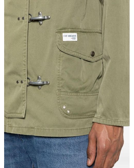 Fay Green Manteau À Fermeture Duffle-Coat for men