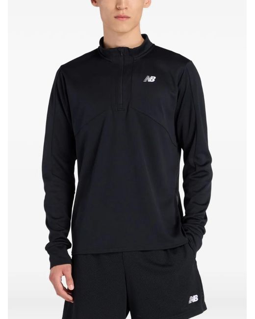 New Balance Blue Logo-Detail Sweatshirt for men