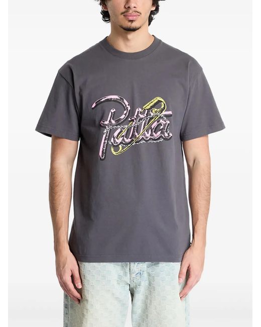 PATTA Gray Pinned Graphic-Print T-Shirt