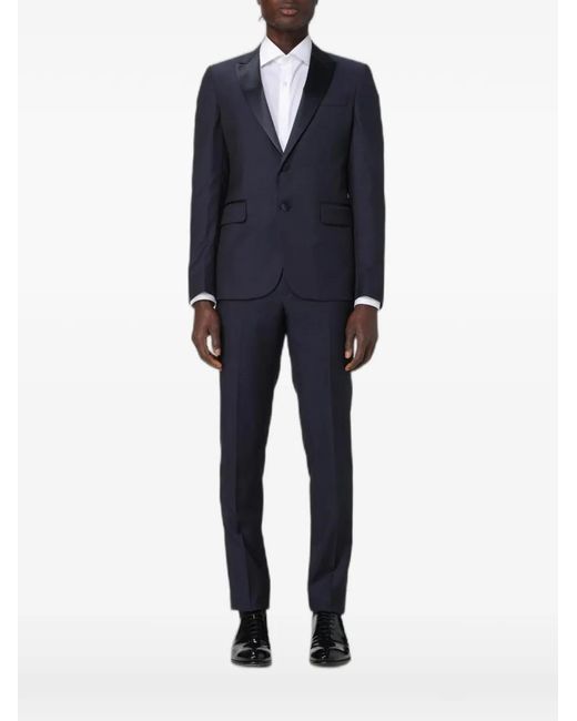 Brian Dales Blue Peak-Lapel Wool Suit for men