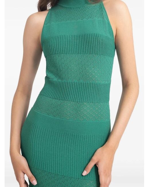 Gemy Maalouf Green Knit Sleeveless Dress