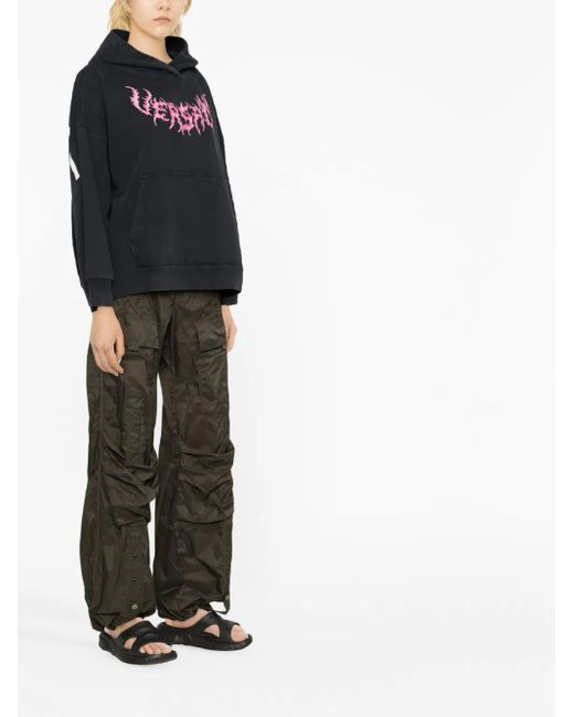 Versace Black Logo-Print Cotton Hoodie