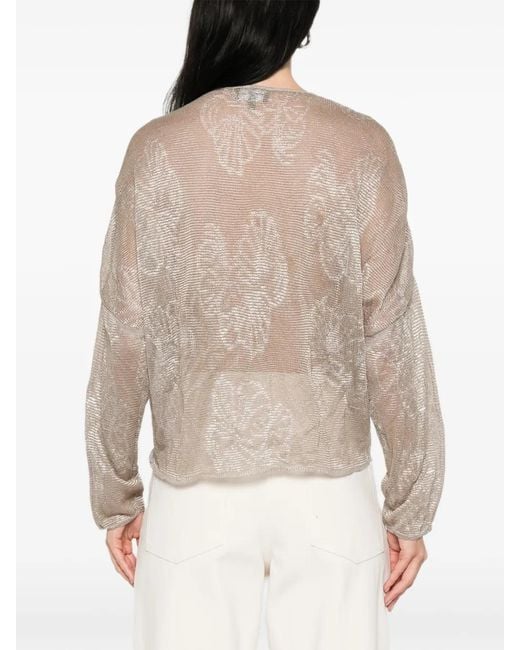 Emporio Armani Natural Floral-Motif Sweater