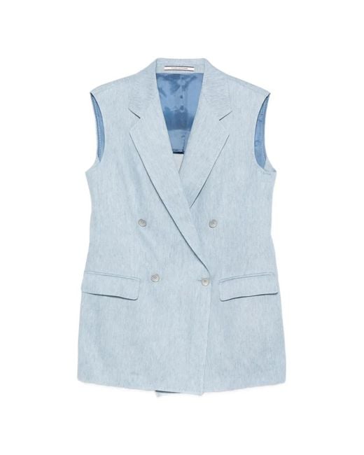 Tagliatore Blue Bernice Double-Breasted Vest
