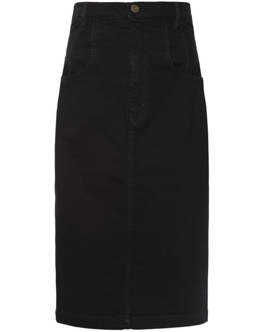 Falda de tubo vaquera con cintura alta FRAME de color Black